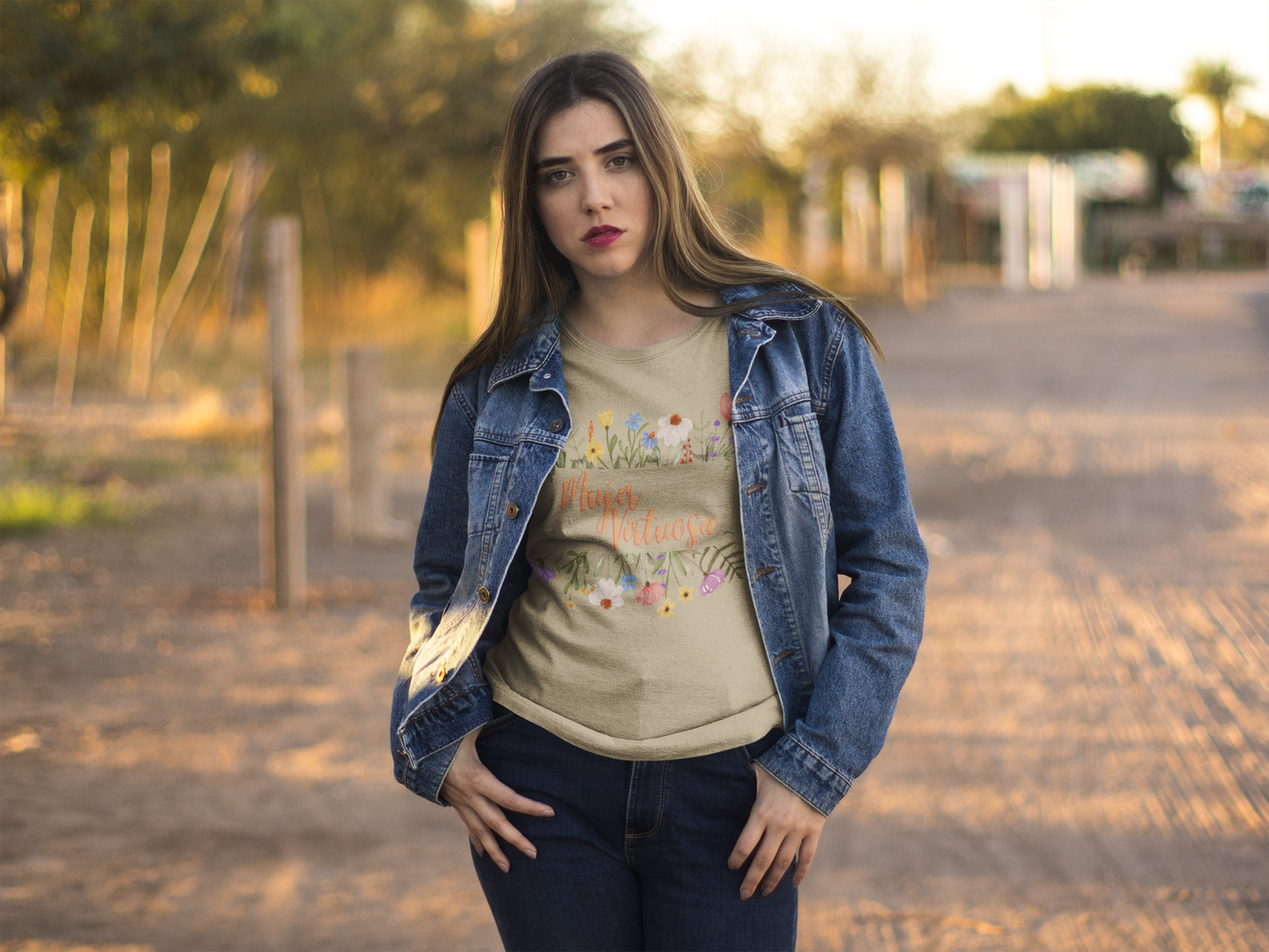 Mujer Virtuosa floreada Camiseta